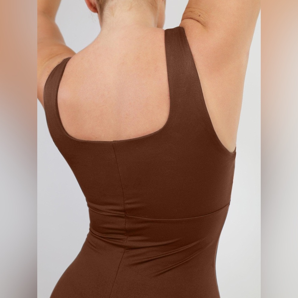 NWT Popilush Brown Ribbed One-Piece Bodysuit Large - Picture 5 of 11